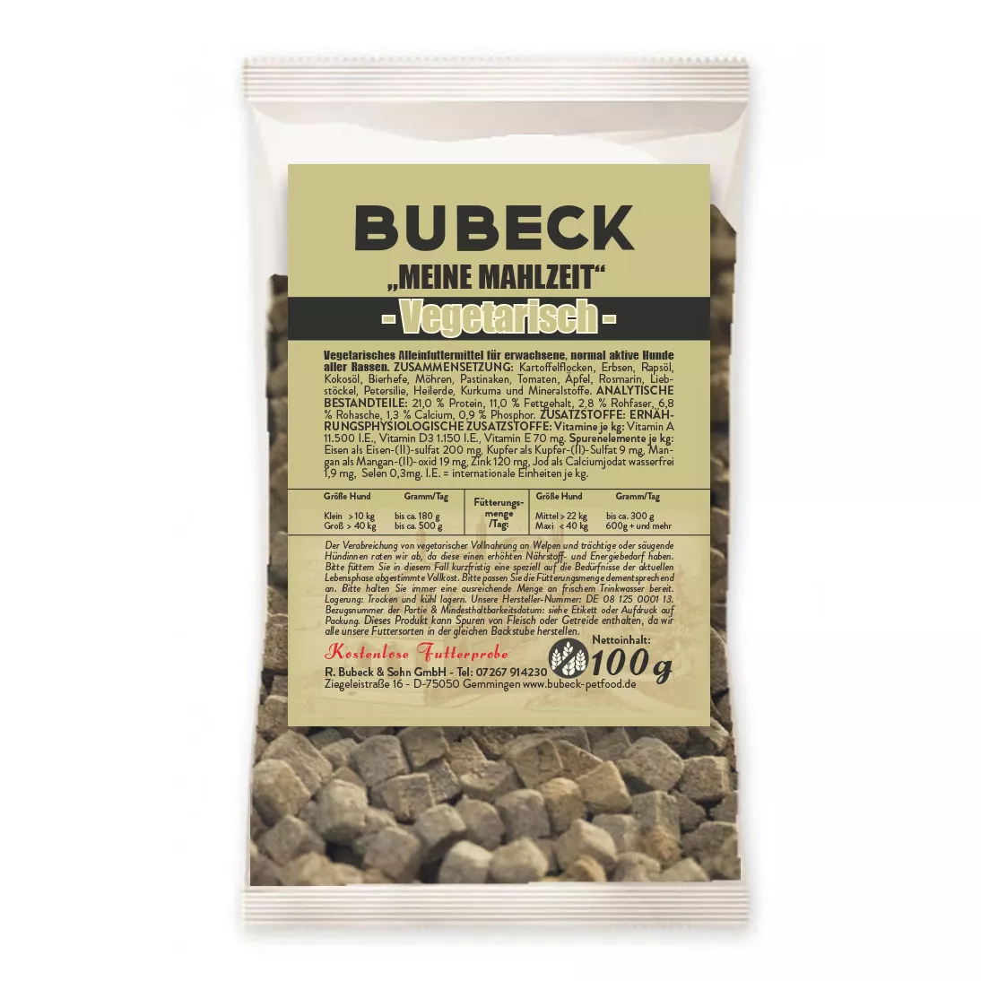 Bubeck Meine Mahlzeit - Vegetarisch 100g |Trockenfutter
