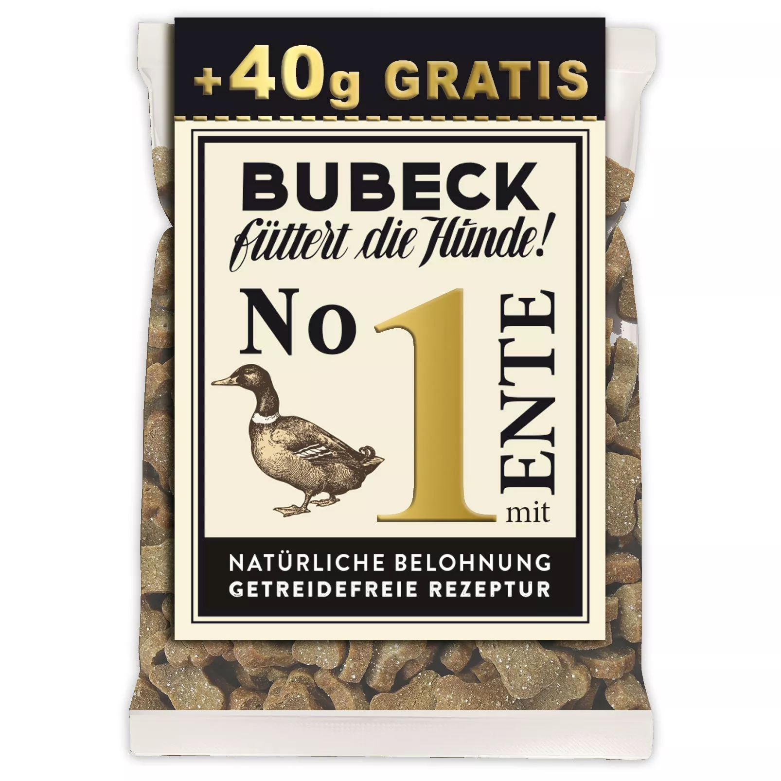 Bubeck - Hundekuchen - No. 1 mit Ente - getreidefrei - overfill - 210g + 40g Stück