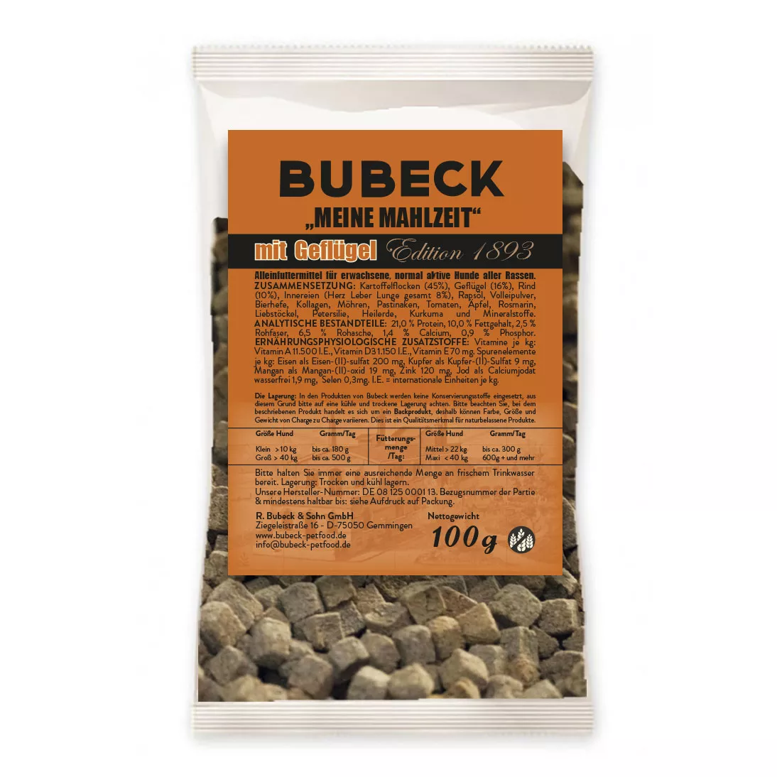Geflügel Meine Mahlzeit 100g | Trockenfutter