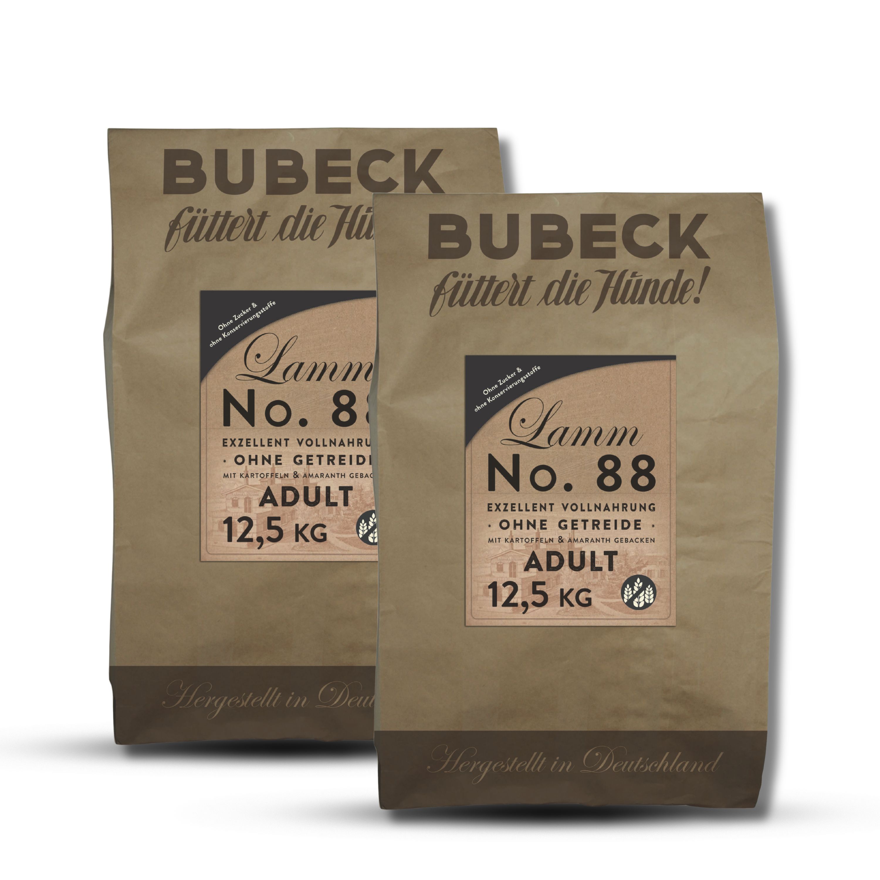 Bubeck Vorteilspack - Trockenfutter - No. 88 Lammfleisch - getreidefrei - 2 x 12,5 Kg