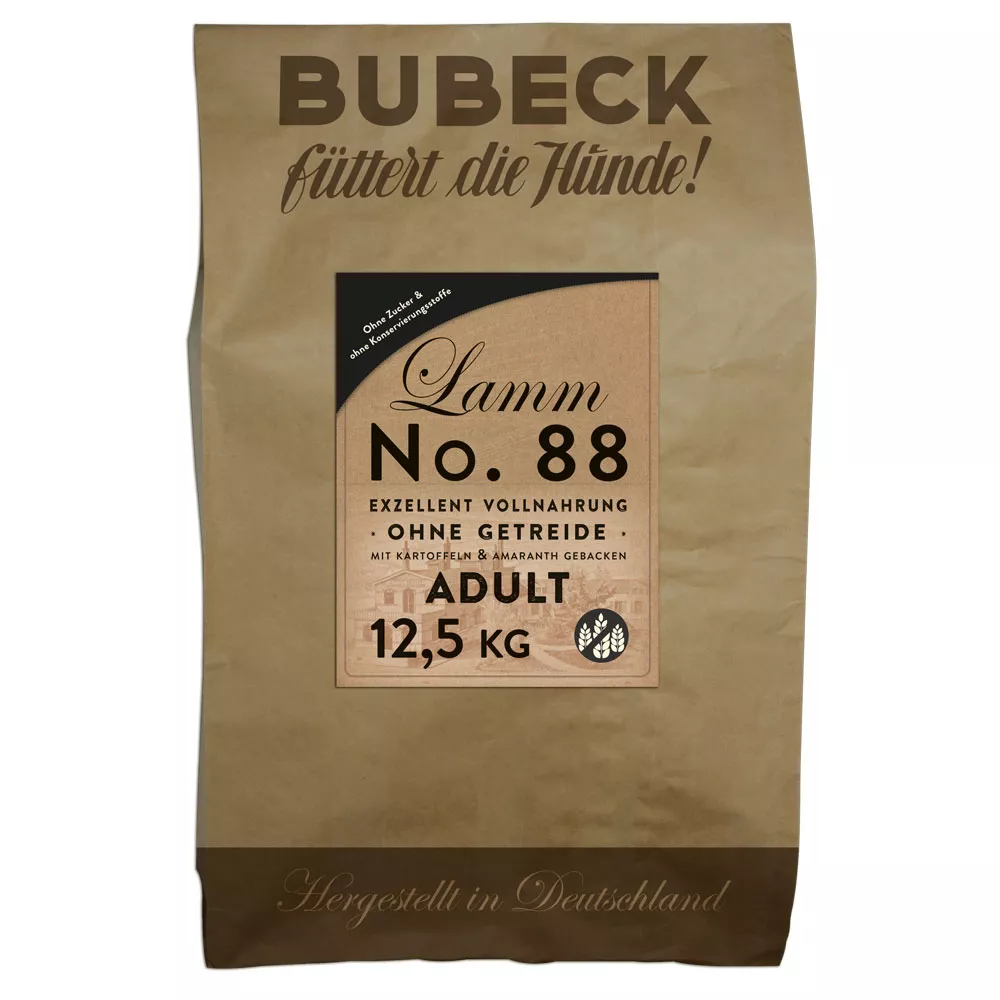 Bubeck Vorteilspack - Trockenfutter - No. 88 Lammfleisch - getreidefrei - 2 x 12,5 Kg