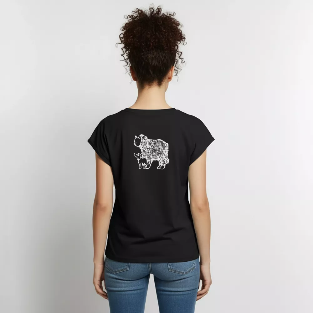 Frauen T-Shirt "Hungrig" mit gerollten Ärmeln