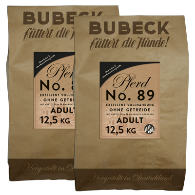 Vorteilspake No. 89 Pferdefleisch 2 x 12,5kg - Bubeck - Trockenfutter - getreidefrei - Adult